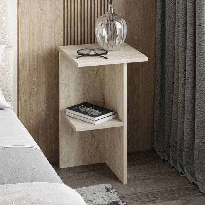 Hanah Home Mesita de Noche Travertino 36x60x36 cm